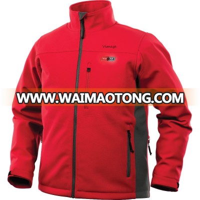 Winter Red Windproof 7.4V Rechargeable Battery Heated Jacket